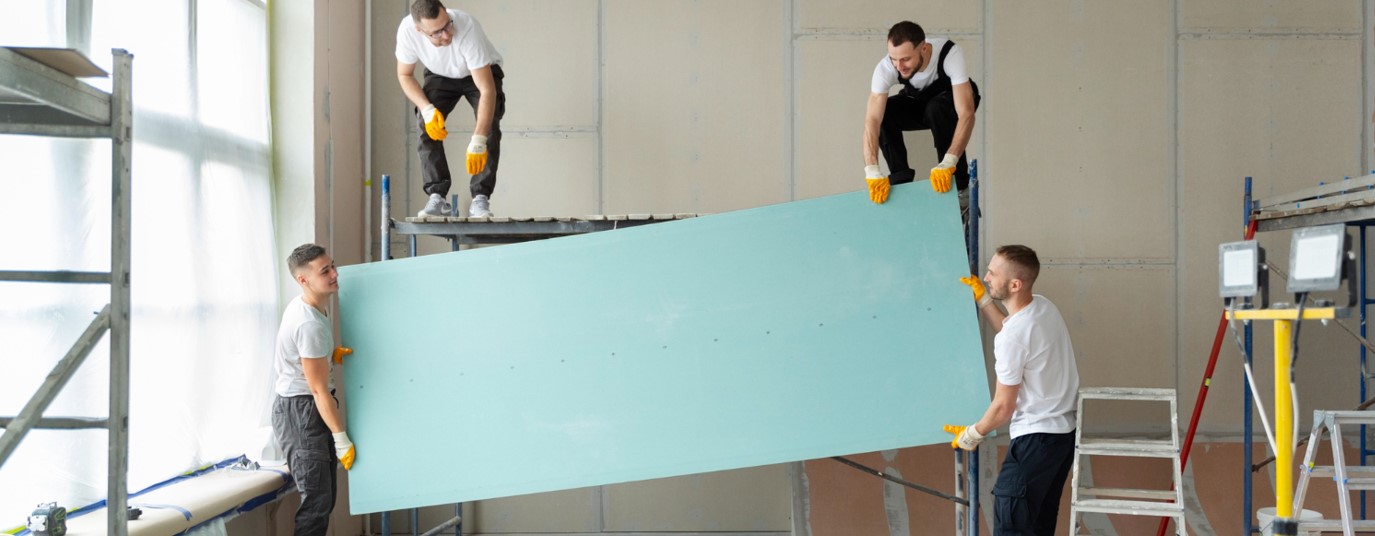 Moisture-resistant plasterboard